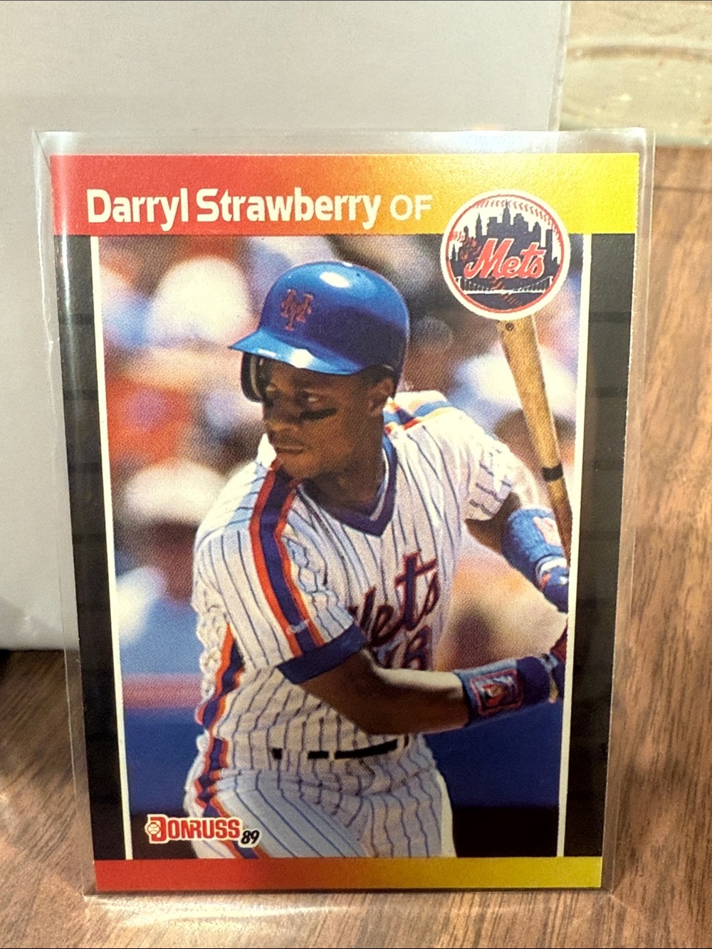 Topps Orange Baseball Stat Card - Darryl Strawberry (Back)